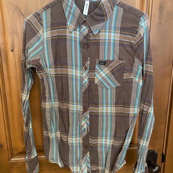RVCA plaid button shirt - Picture 1 of 3